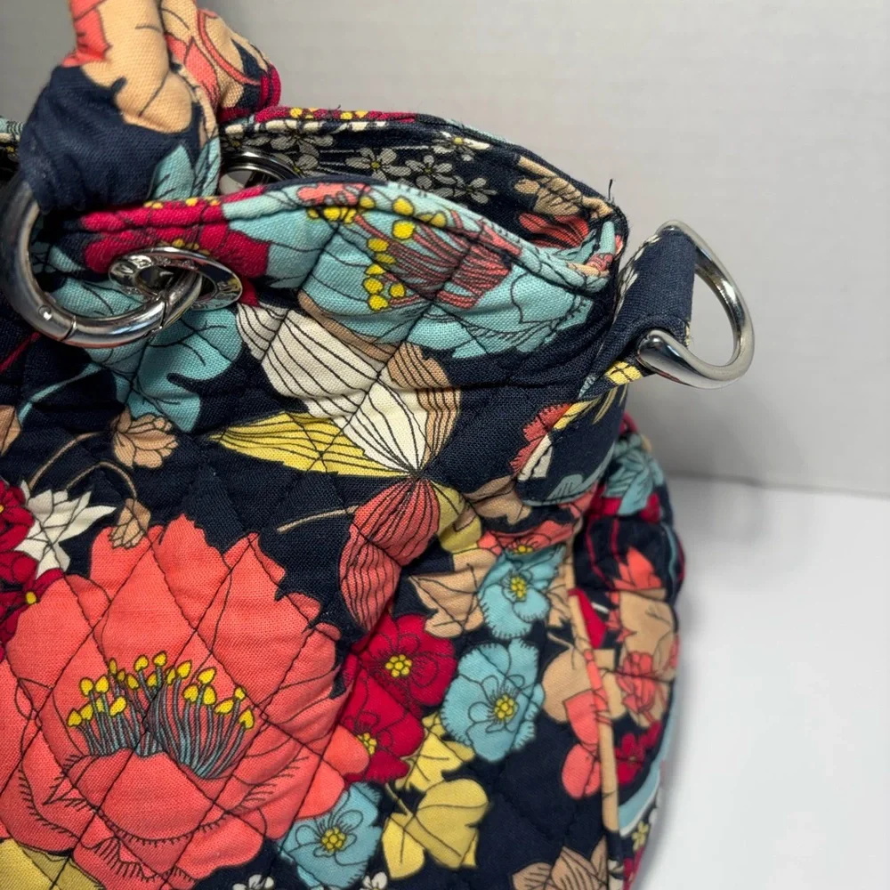 Vera Bradley Retired Happy Snails Multicolor Floral Shoulder Bag Quilted